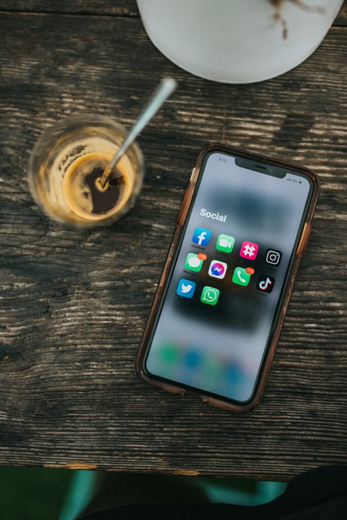 Social media apps on a smartphone
