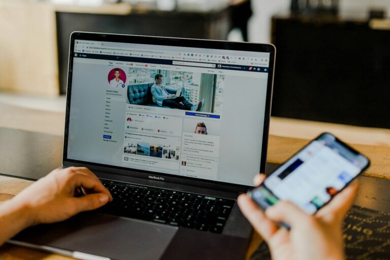 Managing ad campaigns on a laptop and phone