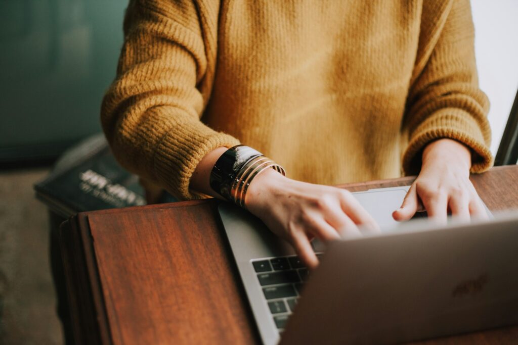 Person learning on a laptop