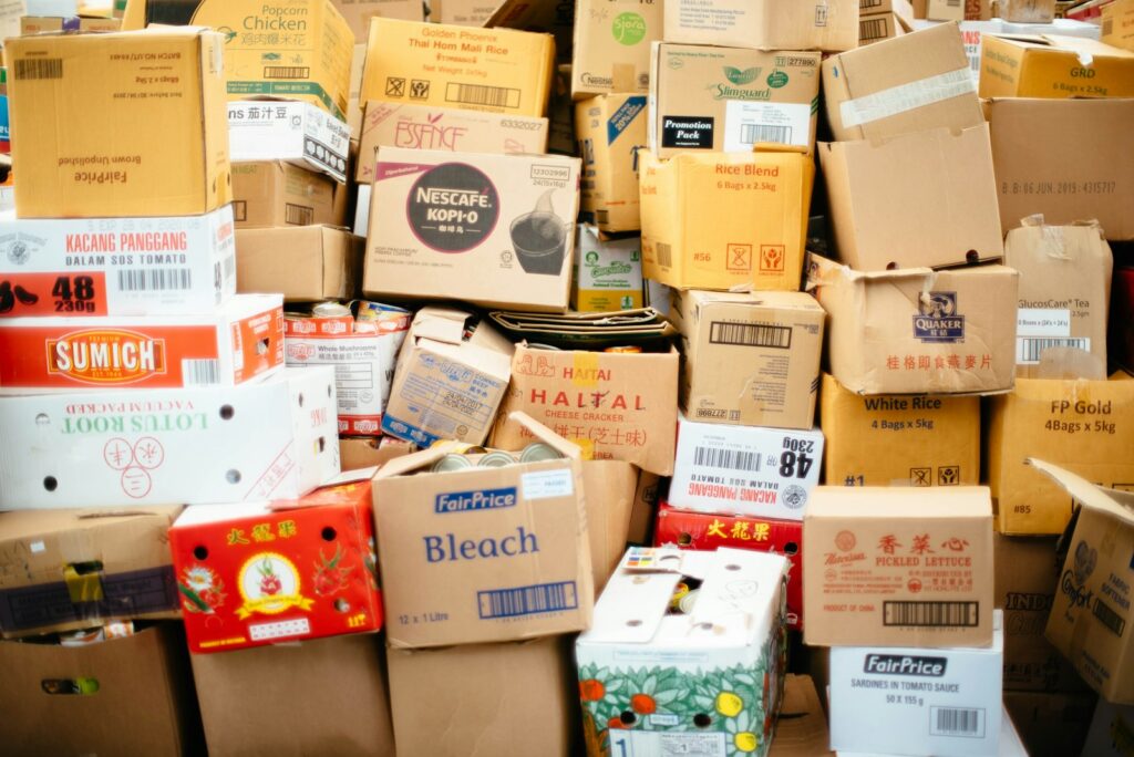 Cardboard boxes ready to ship