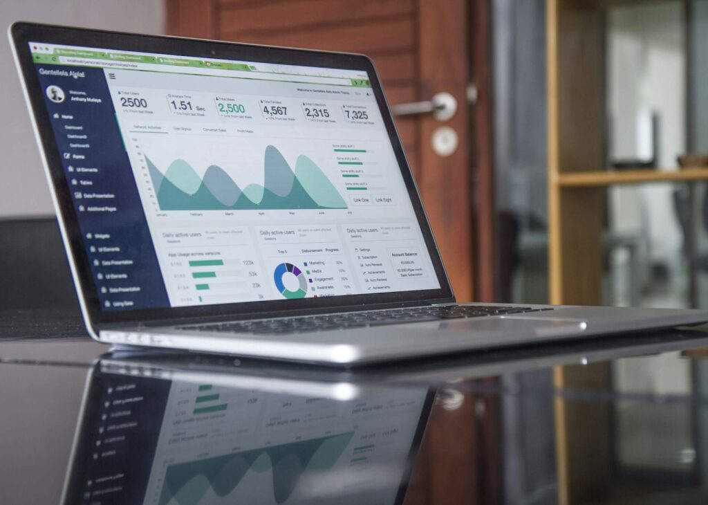 Laptop showing analytics