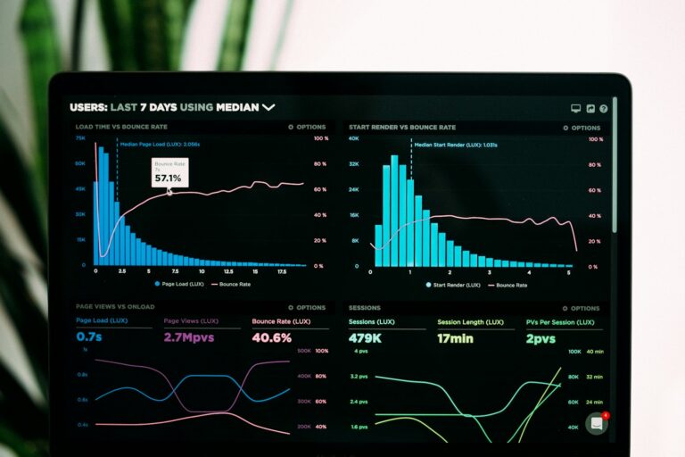 Performance graphs on a laptop