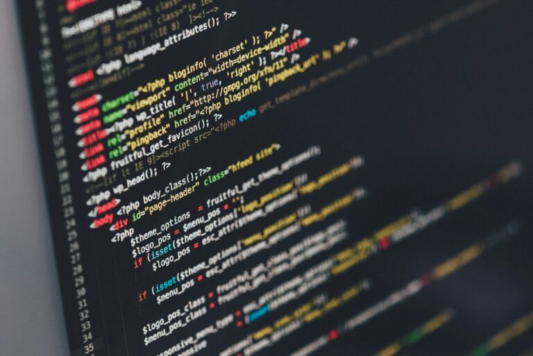 Monitor showing code
